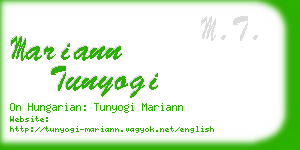 mariann tunyogi business card